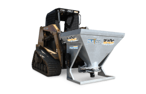 Skid steer mounted sand spreader