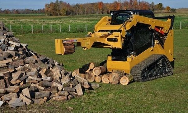 inverted log splitter for skid steer