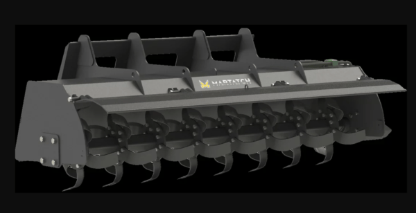 Rototiller with skid steer mounting