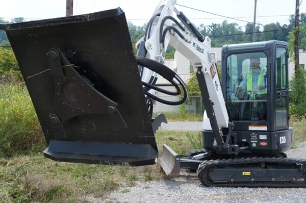 brush cutter mounted on mini excavator
